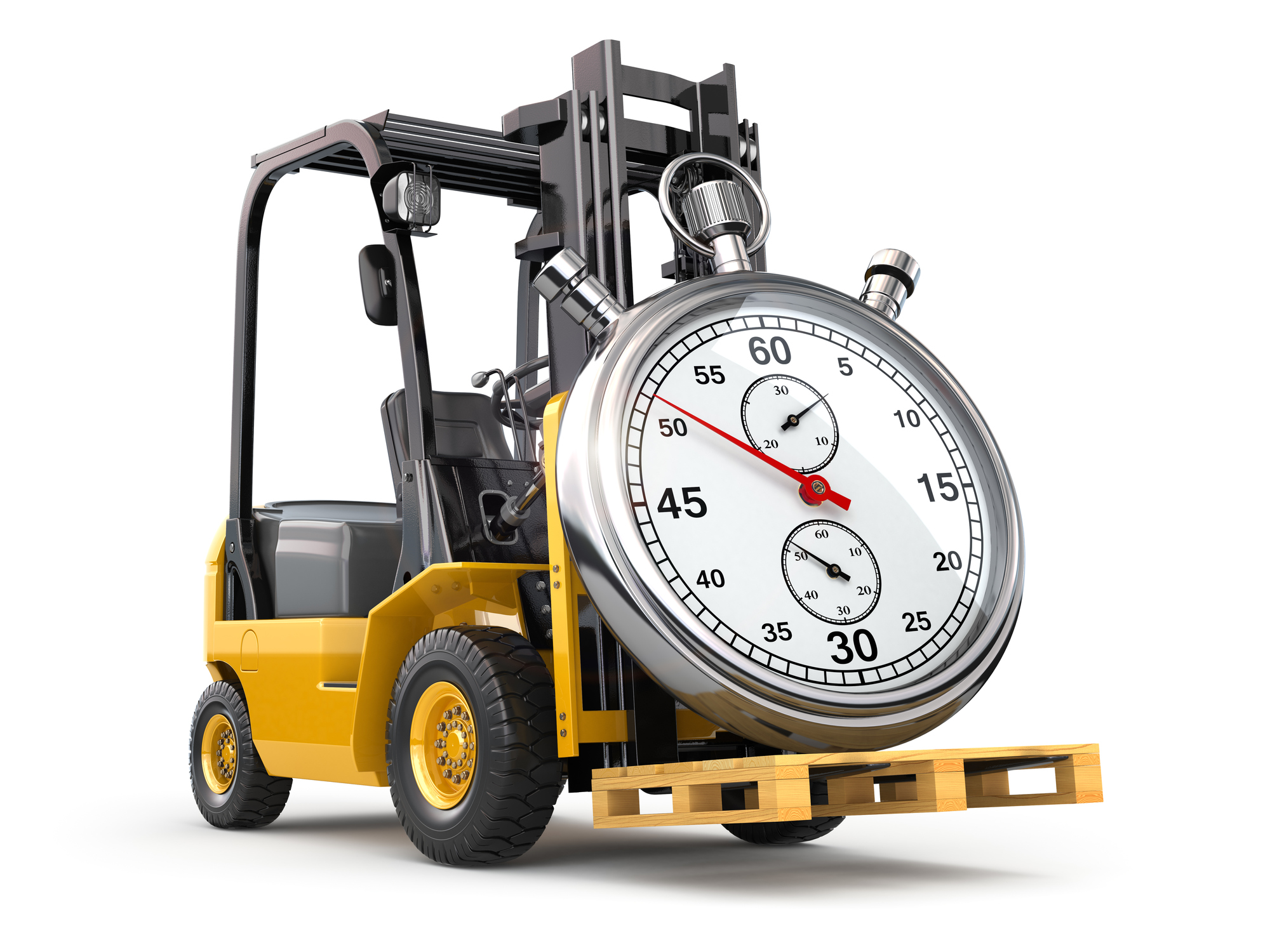 forklift with stopwatch